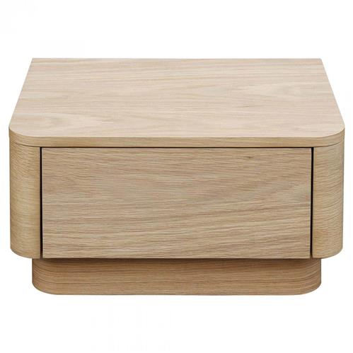 Rex Coastal Light Brown Oak Wood 1 Drawer Nightstand