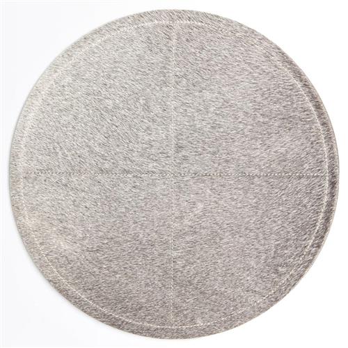 Tanner Rustic Grey Hide Round Placemat - Set of 2