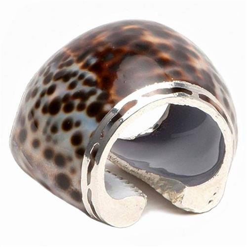 Olivia Coastal Beach Brown Shell Napkin Ring - Set of 4