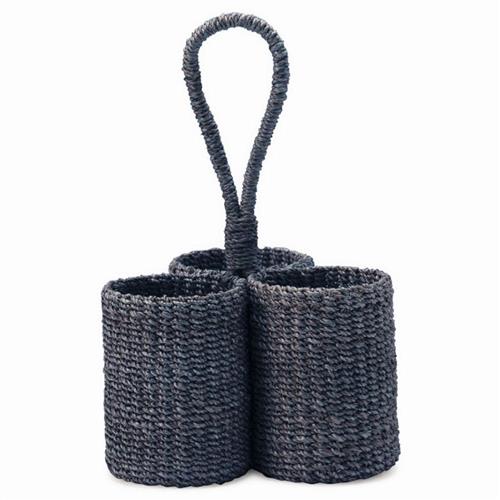 Voru Coastal Beach Blue Abaca Wine Bottle Holder