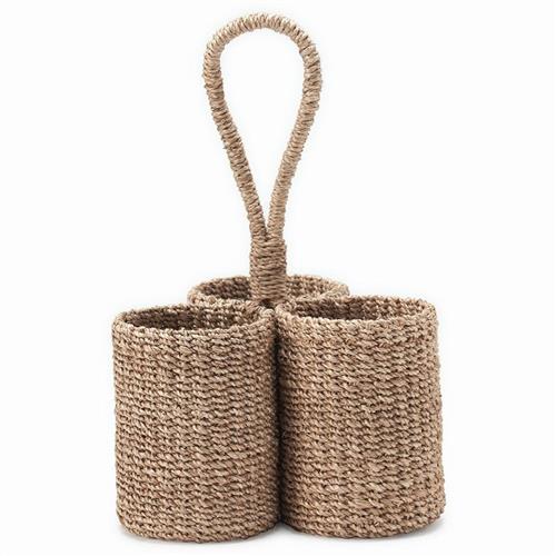 Voru Coastal Beach Brown Abaca Wine Bottle Holder