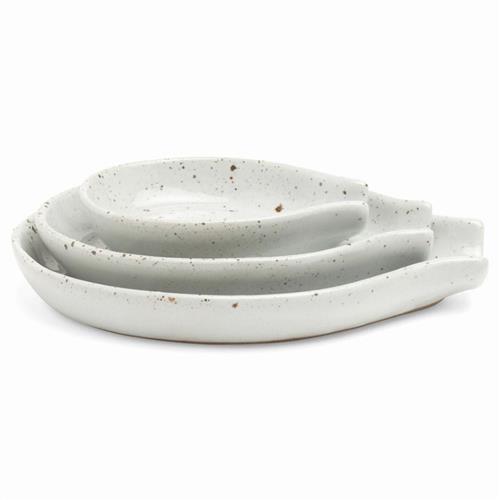 Marcus Modern Classic White Stoneware Spoon Rest - Set of 3