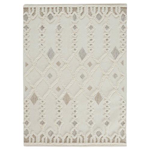 Atarah Modern Classic Cream Wool Geometric Patterned Rug - 4&#39;x6&#39;