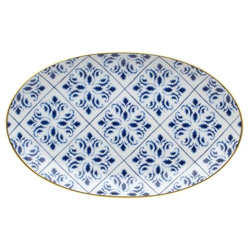 Transatlantica Global Bazaar Blue Porcelain Oval Platter - Small
