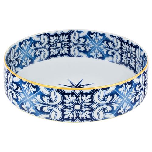 Transatlantica Global Blue Porcelain Cardinal Salad Bowl