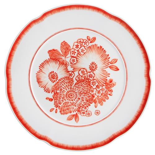 Coralina Red Porcelain Dinner Plate - Set of 4