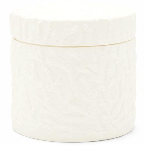 Alanya French Country White Porcelain Canister - Small - Thumbnail 3