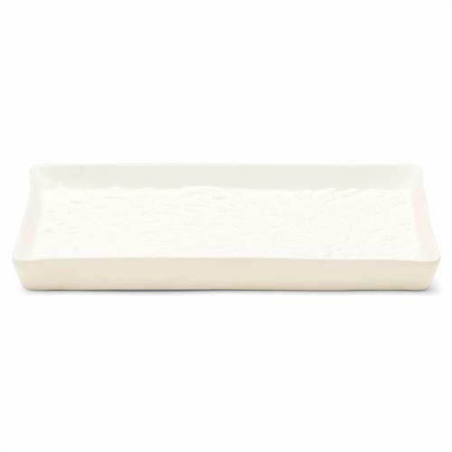 Pigeon and Poodle Alanya French Country White Porcelain Rectangular Tray