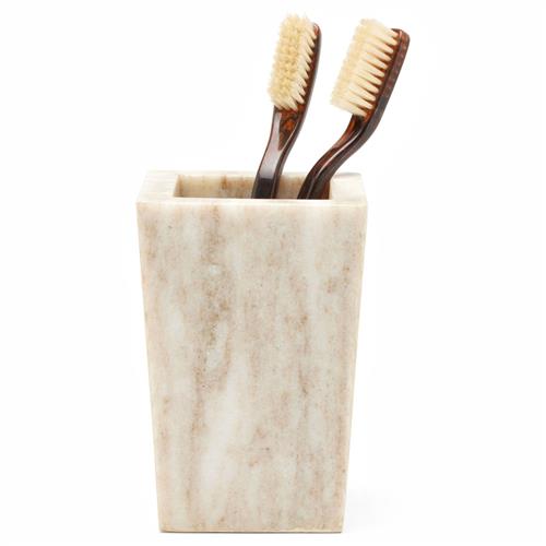 Pigeon and Poodle Athlone Modern Classic Beige Marble Brush Holder