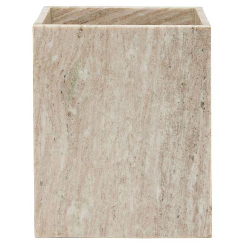 Pigeon and Poodle Athlone Modern Classic Beige Marble Waste Basket - Small