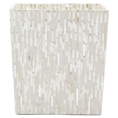 Pigeon and Poodle Cortona Coastal Beach Silver Shell Waste Basket