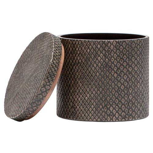 Pigeon and Poodle Goa Rustic Lodge Dark Brown Faux Boa Canister