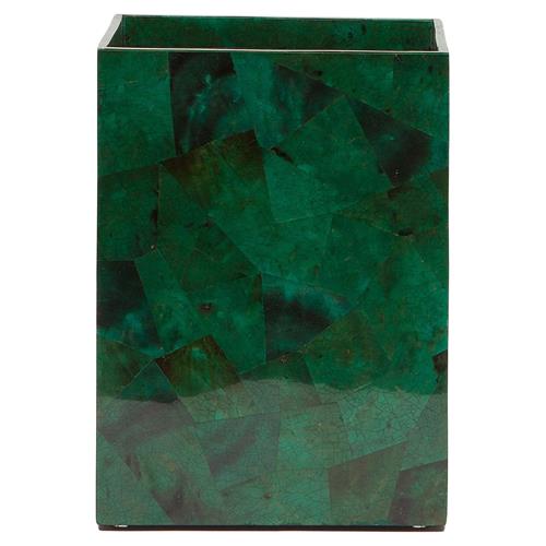 Pigeon and Poodle Palm Beach Coastal Emerald Shell Waste Basket - Small