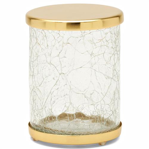 Pigeon and Poodle Pomaria Hollywood Gold Accent Clear Glass Canister - Small