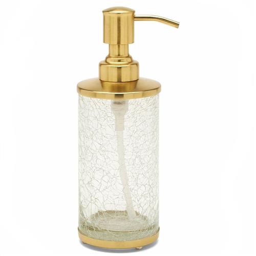 Pigeon and Poodle Pomaria Hollywood Gold Accent Clear Glass Soap Pump - Small
