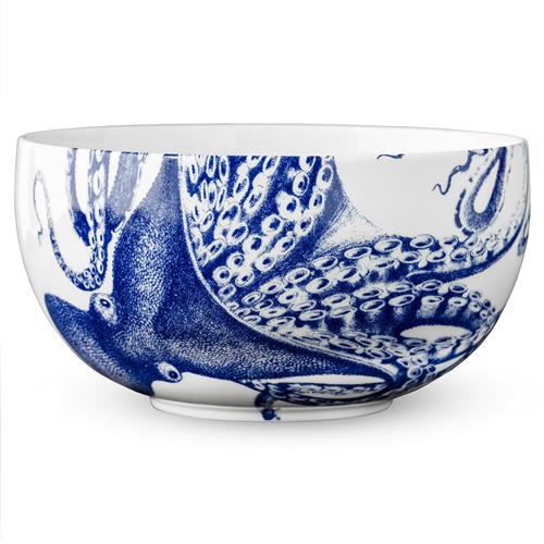 Lucy Coastal Beach Blue Porcelain Serving Bowl