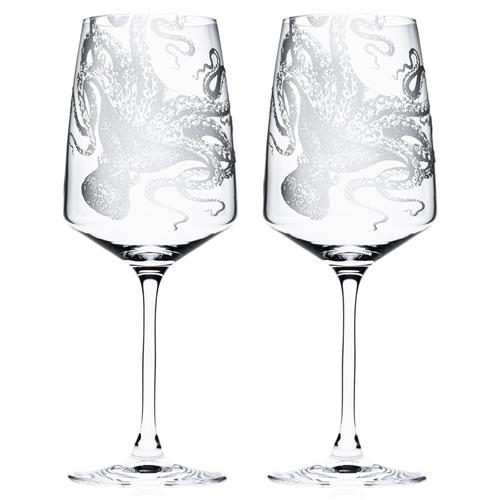 Lucy Coastal Beach Clear Red Wine Glass - Set of 2