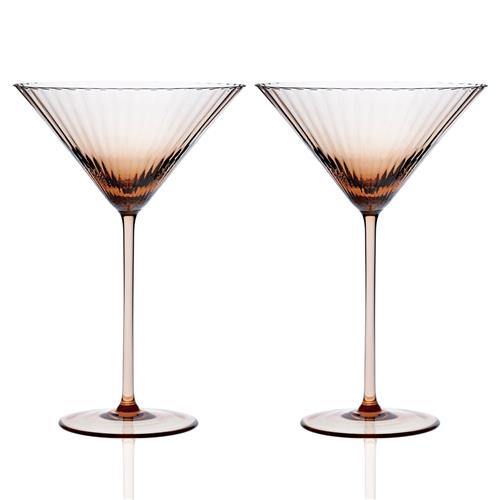 Quinn Modern Classic Amber Martini Glass - Set of 2