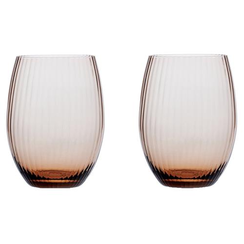 Quinn Modern Classic Amber Tumbler Glass - Set of 2