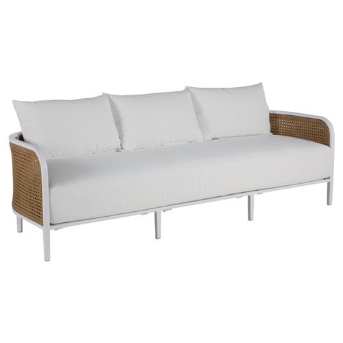 Havana Performance Cushion White Frame Outdoor Sofa - 86"