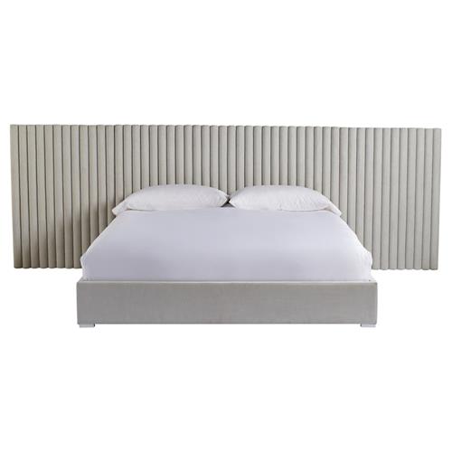 Veena Modern Grey Performance Upholstered White Wood Wall Tufted Panel Bed - Queen