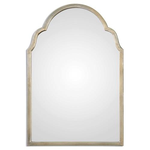 Ryan French Country Antique Silver Metal Arch Wall Mirror