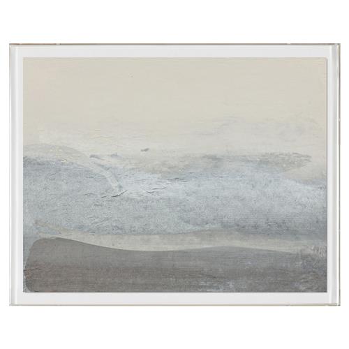 Marco Coastal Beach Blue Abstract Landscape I Acrylic Frame Painting