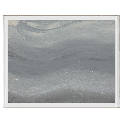 Marco Coastal Beach Blue Abstract Landscape II Acrylic Frame Painting