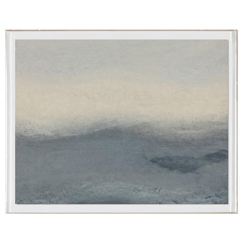 Marco Coastal Beach Blue Abstract Landscape III Acrylic Frame Painting