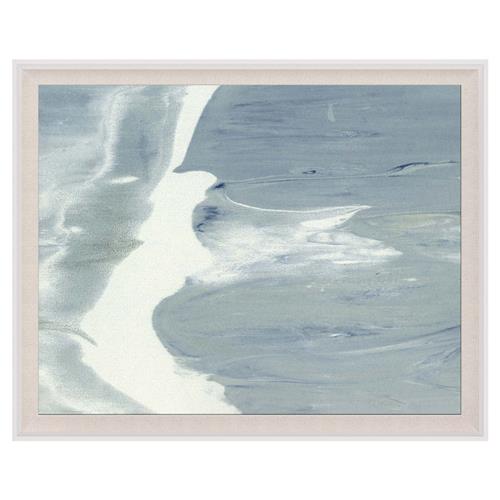 Marco Coastal Beach Blue Abstract Landscape Natural Wood Frame Large Painting