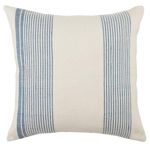 Parque Modern Blue Striped Indoor Outdoor Throw Pillow - 20x20