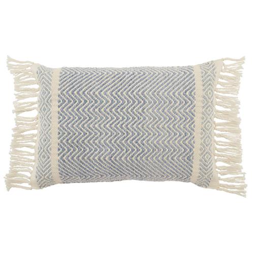 Iker Global Bazaar Light Blue Indoor Outdoor Lumbar Pillow - 16x24