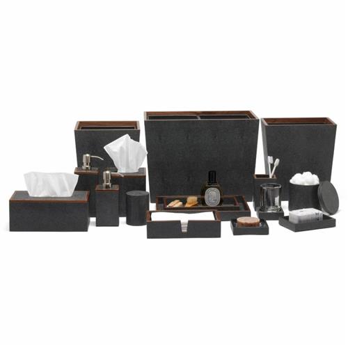Pigeon and Poodle Manchester Modern Black Faux Shagreen Bath Collection