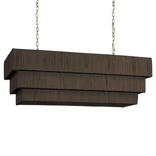 Palecek Everly Coastal Beach Espresso Abaca Rope Shaded Chandelier