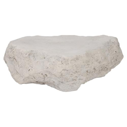 Yanis Coastal Off-White Resin Drum Outdoor Coffee Table - Small