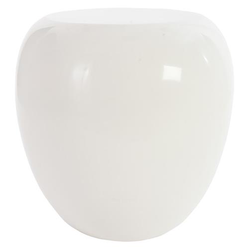 Maxim Stone Modern Classic White Resin Outdoor Drum Side End Table