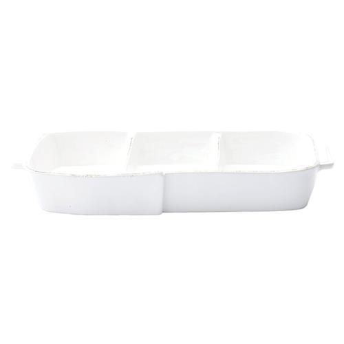 Lastra Modern Classic White Melamine 3-Part Server