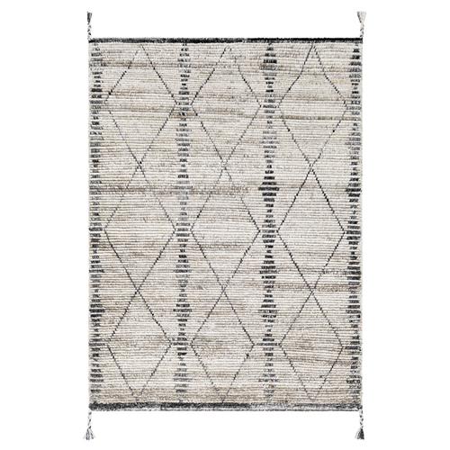Blanca Global Bazaar Beige Diamond Shag Indoor Outdoor Rug - 5&#39;x7&#39;6&quot;