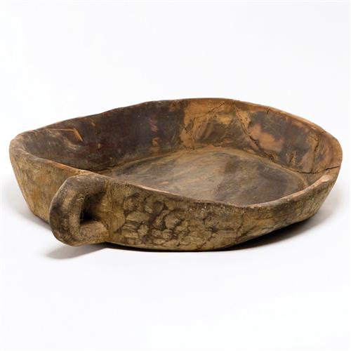 Willow French Country Brown Wood Round Chipatti Decorative Bowl