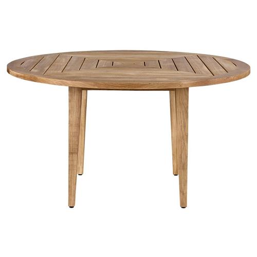 Dahliah Coastal Natural Teak Round Classic Outdoor Dining Table - Small - 54&quot;W