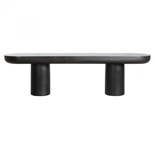 Gino Industrial Loft Black Concrete Outdoor Bench