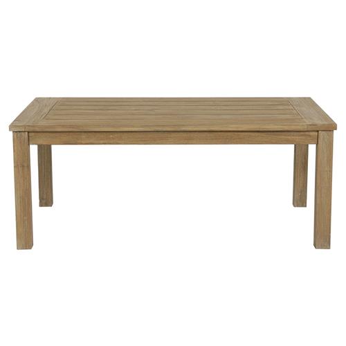 Amina Coastal Natural Teak Wood Rectangular Outdoor Coffee Table