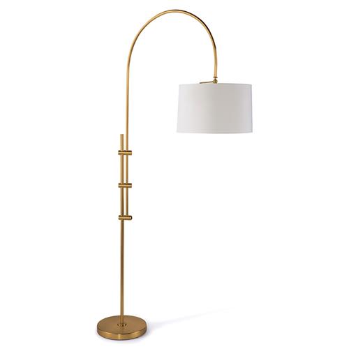 Arc Regency Natural Brass Steel Adjustable Arched Floor Lamp
