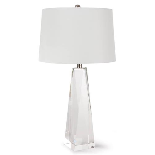 Angelica Hollywood Regency Clear Crystal Bedside Table Lamp