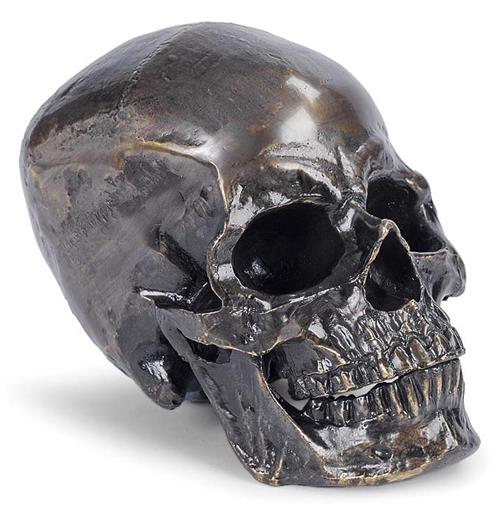 Antique Industrial Loft Antique Bronze Metal Skull Sculpture