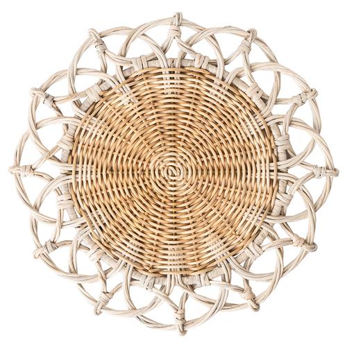 Juliska Provence Coastal Beach Whitewash Rattan Woven Placemat