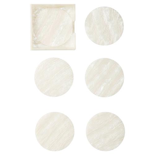 Mirage Modern Classic White Acrylic Coaster - Set of 6