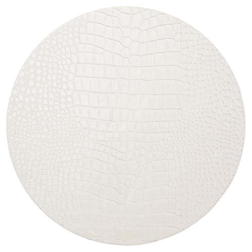 Croco Rustic Lodge White Round Placemat - Set of 4