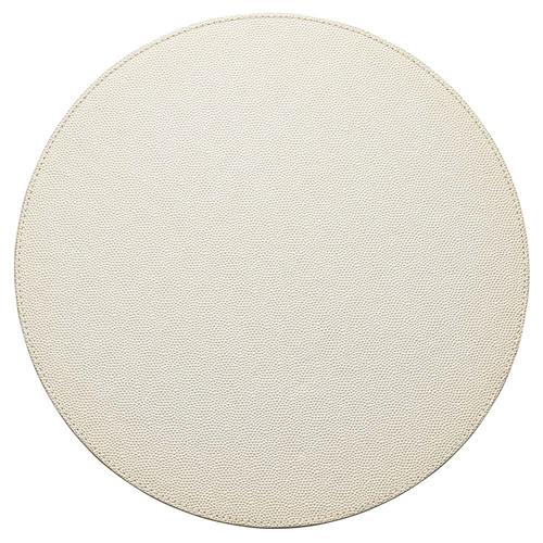 Orlando Shagreen Modern Classic Pearl White Placemat - Set of 4