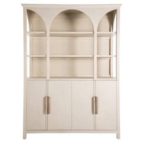 Edison French Country White Wood 2 Door Display Case China Cabinet